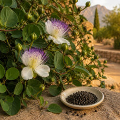 غنچه و میوه گیاه کاپاریس (خاویار گیاهی) در باغچه